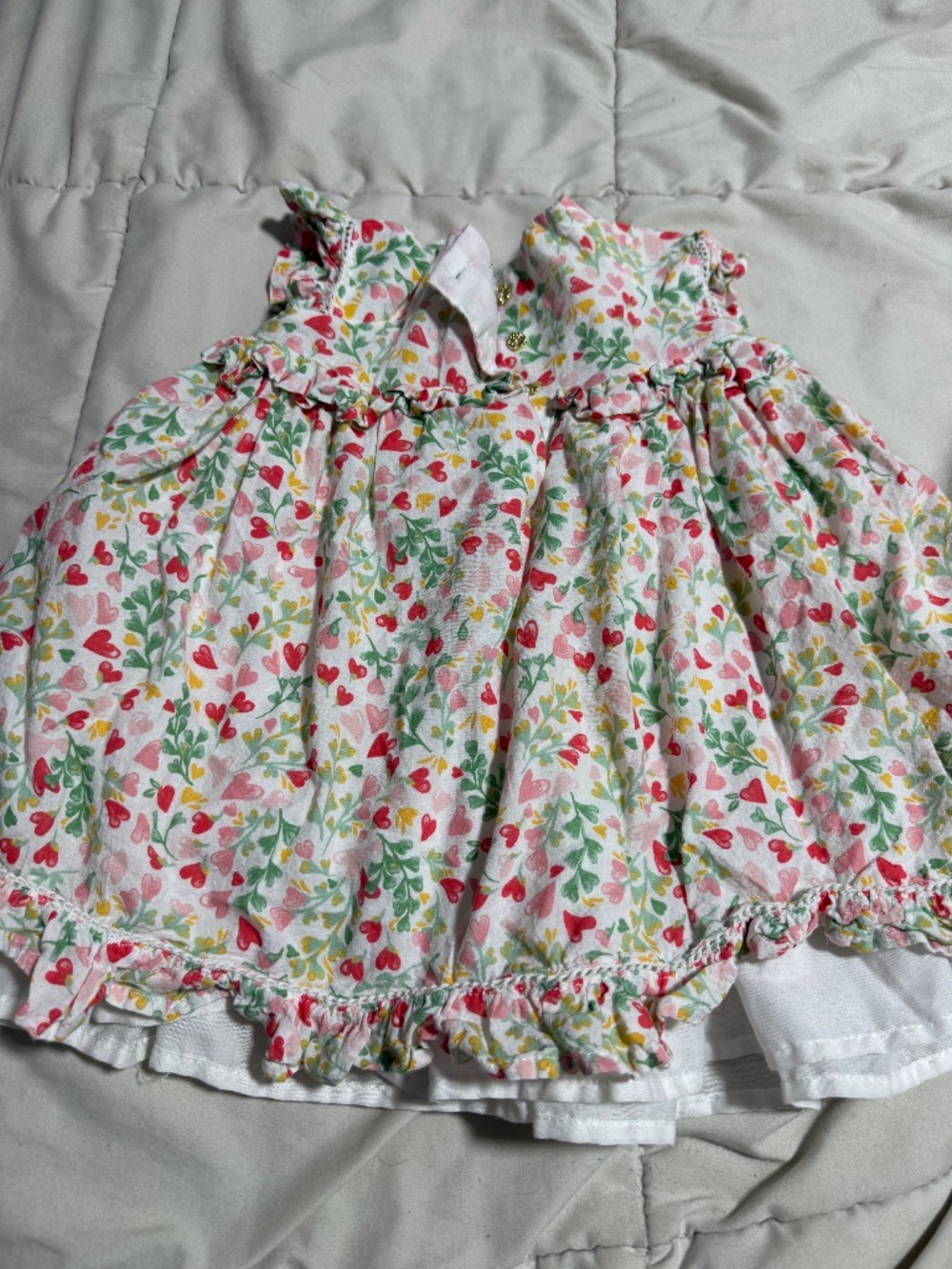 White Flower Red Pink Yellow Heart Dress Green 18 Month Rachel Zoe